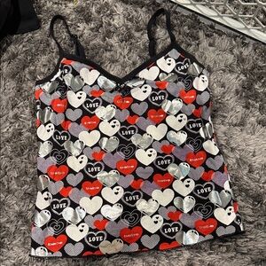 BEBE Heart Patterned Camisole Top
